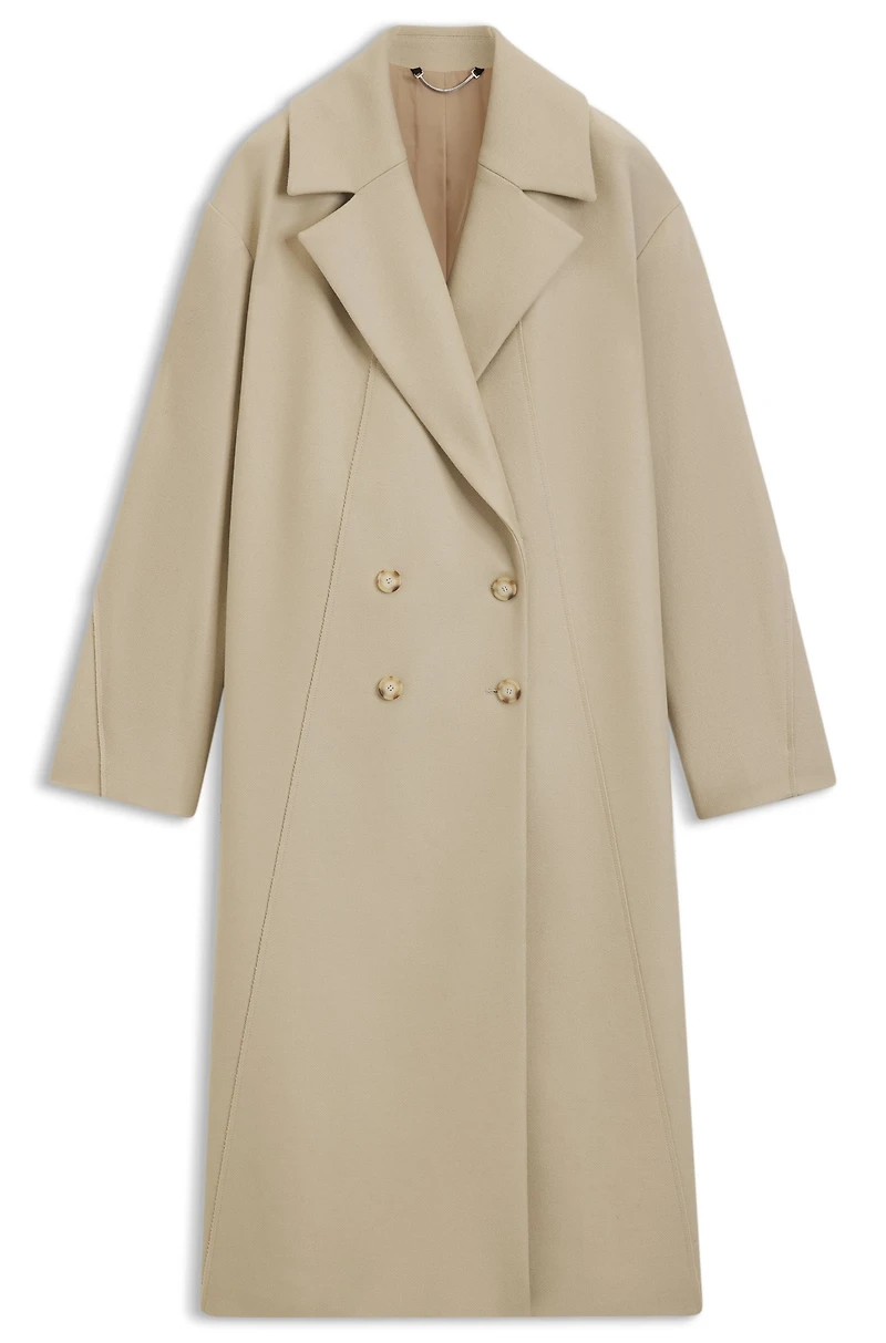 Double-breasted coat virgin wool and cashmere