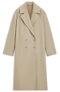Double-breasted coat virgin wool and cashmere