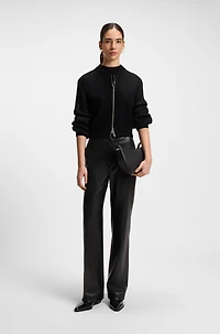 Cuban-heel ankle boots polished leather