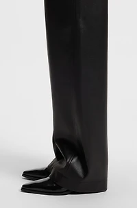 Cuban-heel ankle boots polished leather