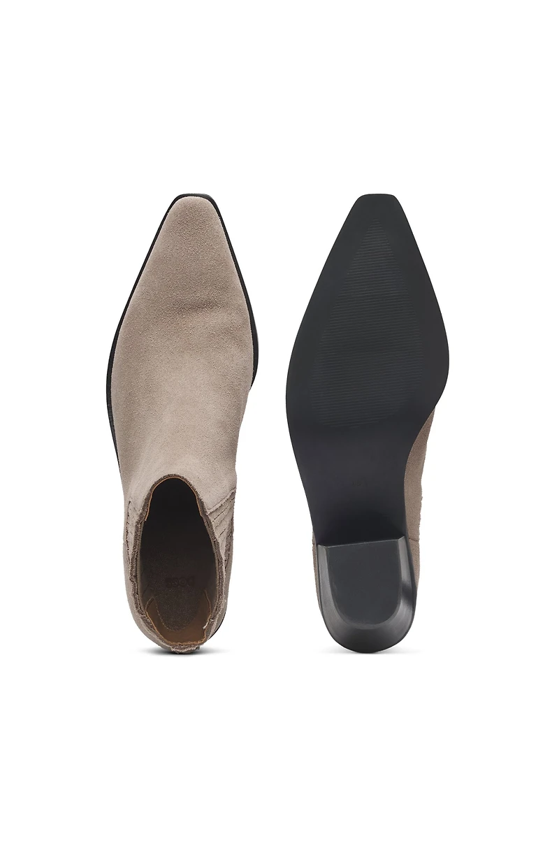 Ankle boots suede with Cuban heel