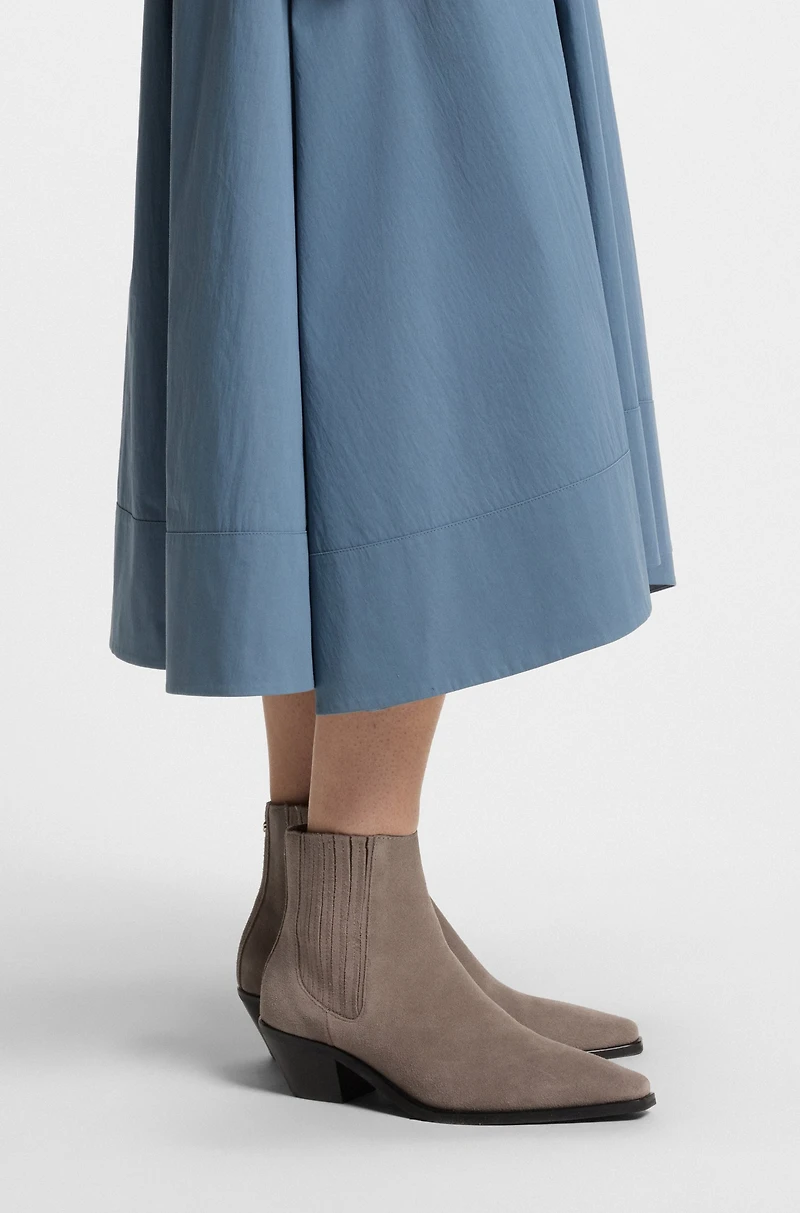 Ankle boots suede with Cuban heel