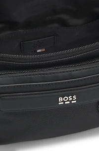 Belt bag with logo trim