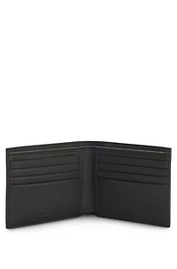 Monogram-structure wallet with logo trim