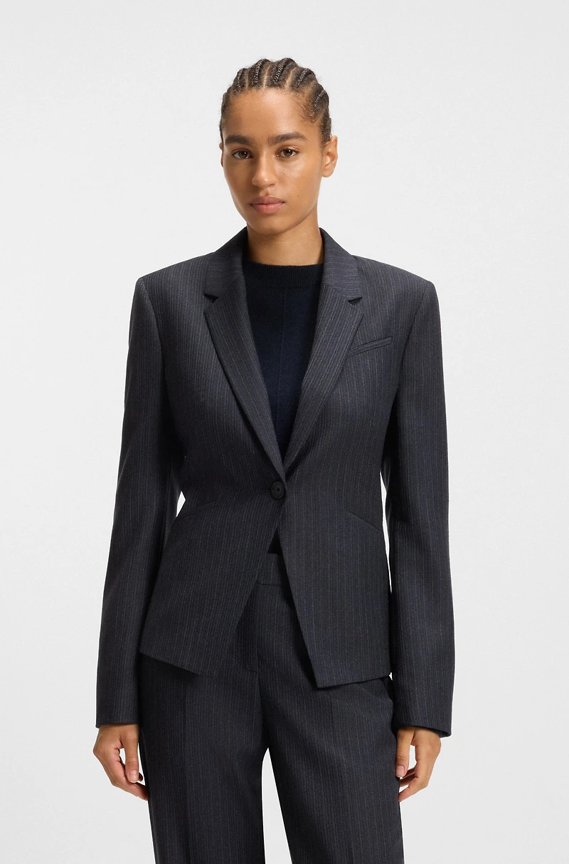 Striped slim-fit blazer virgin wool