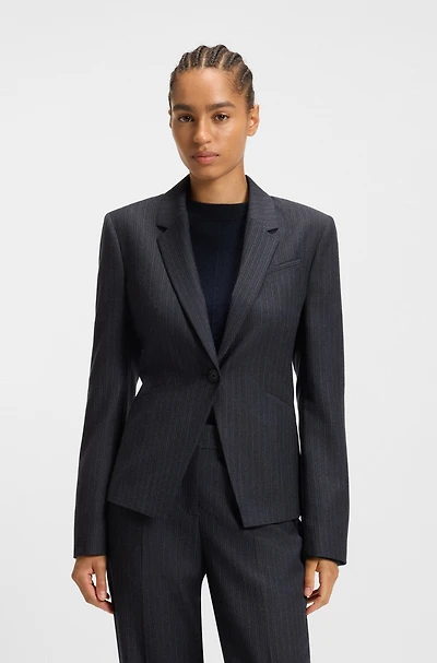 Striped slim-fit blazer virgin wool