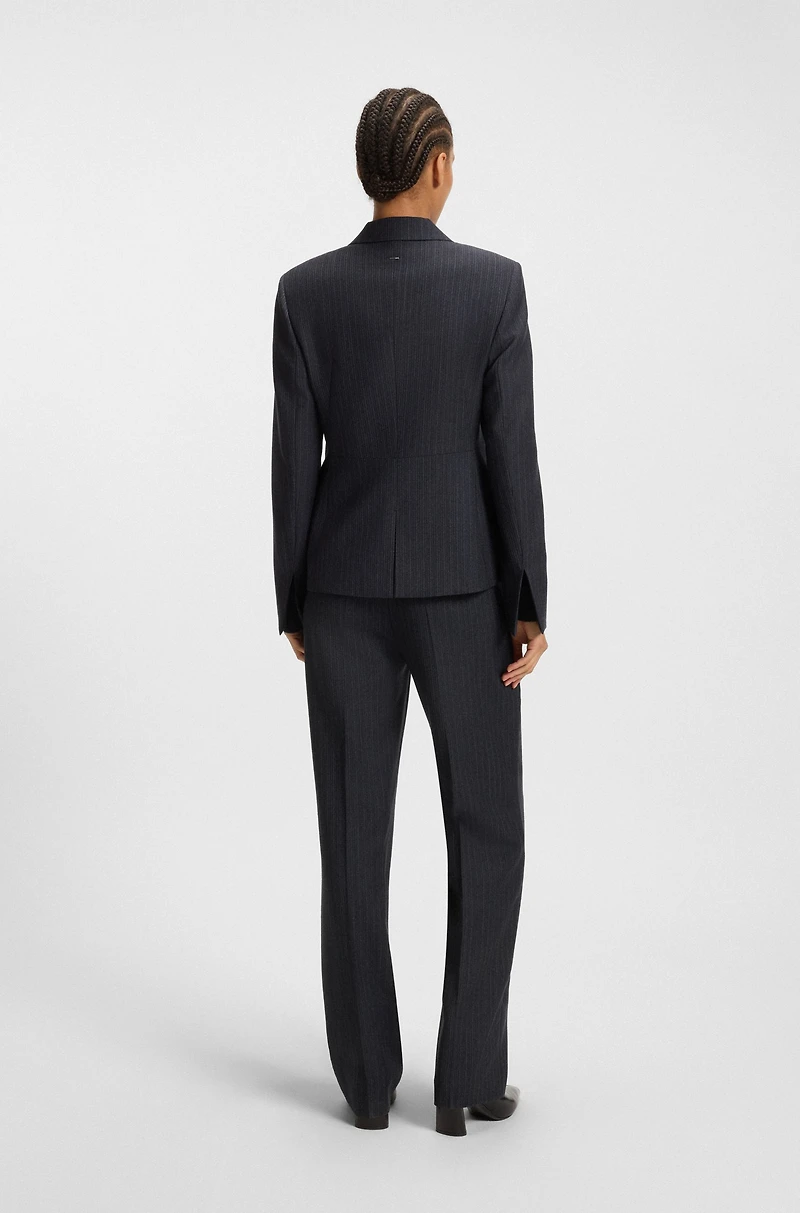 Striped slim-fit blazer virgin wool