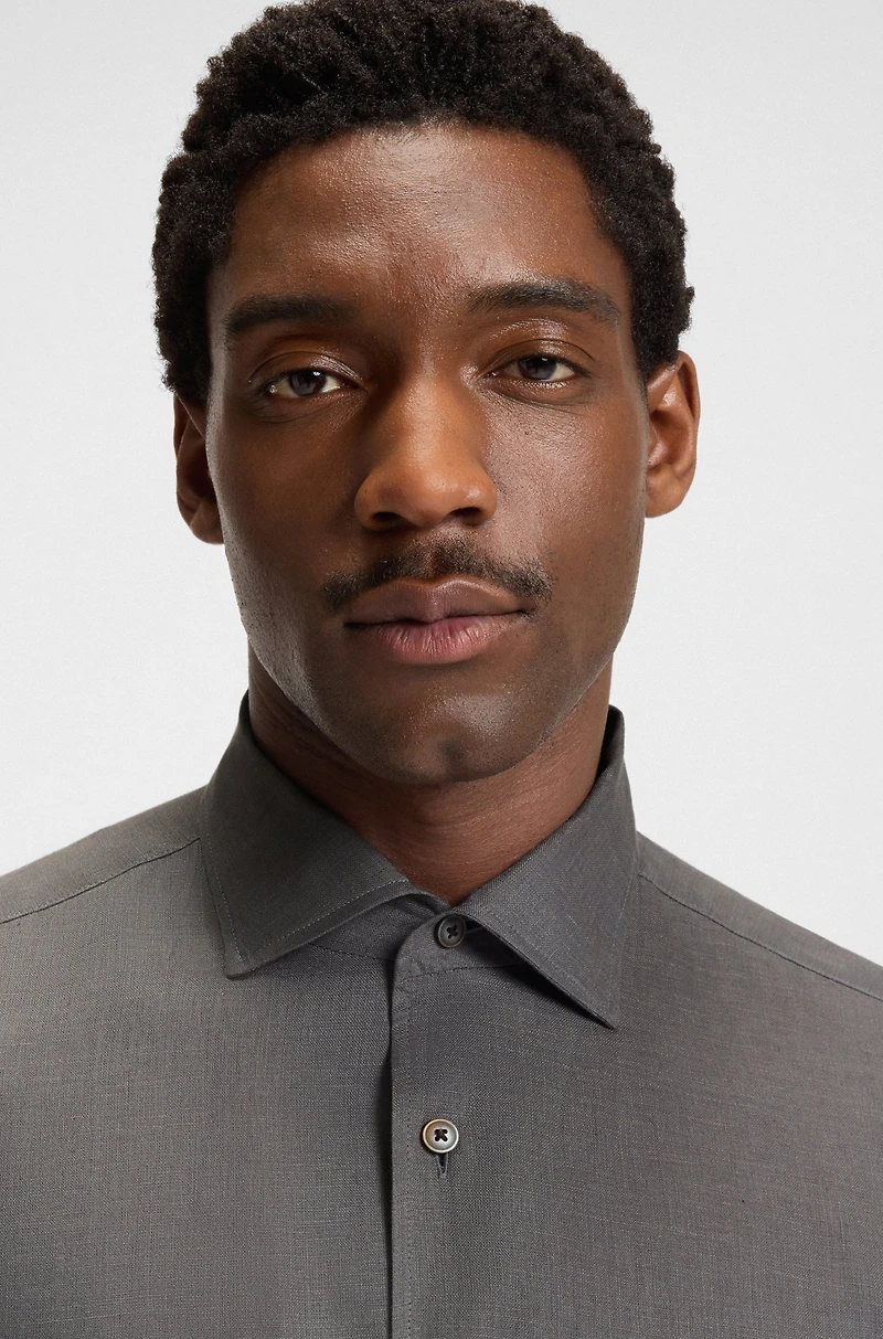 BECKHAM x BOSS regular-fit-shirt linen