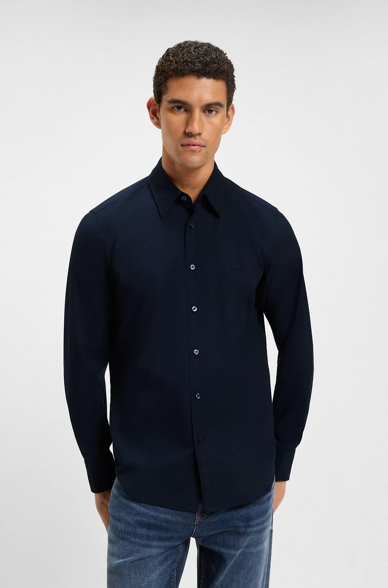 Regular-fit shirt stretch-cotton dobby