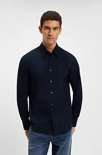 Regular-fit shirt stretch-cotton dobby