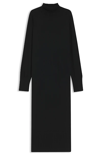Rollneck knitted dress a wool blend