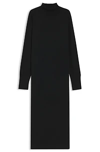 Rollneck knitted dress a wool blend