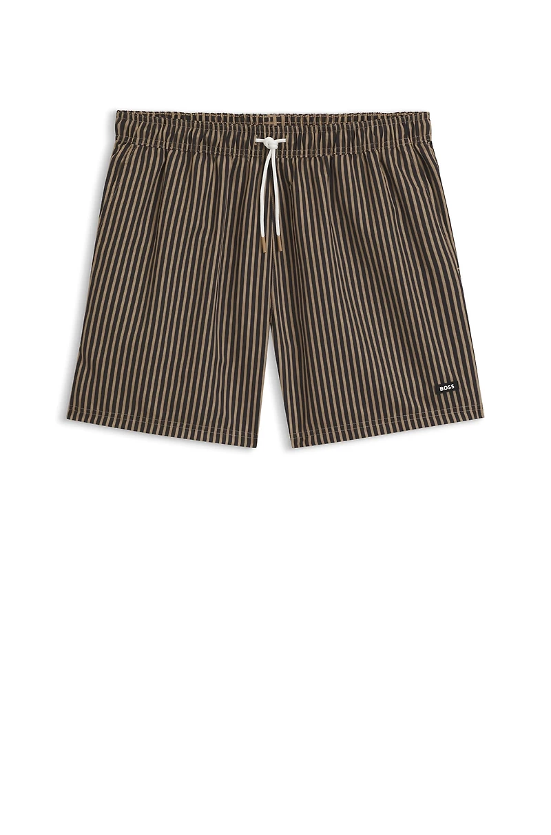 Logo-label swim shorts with stripe
