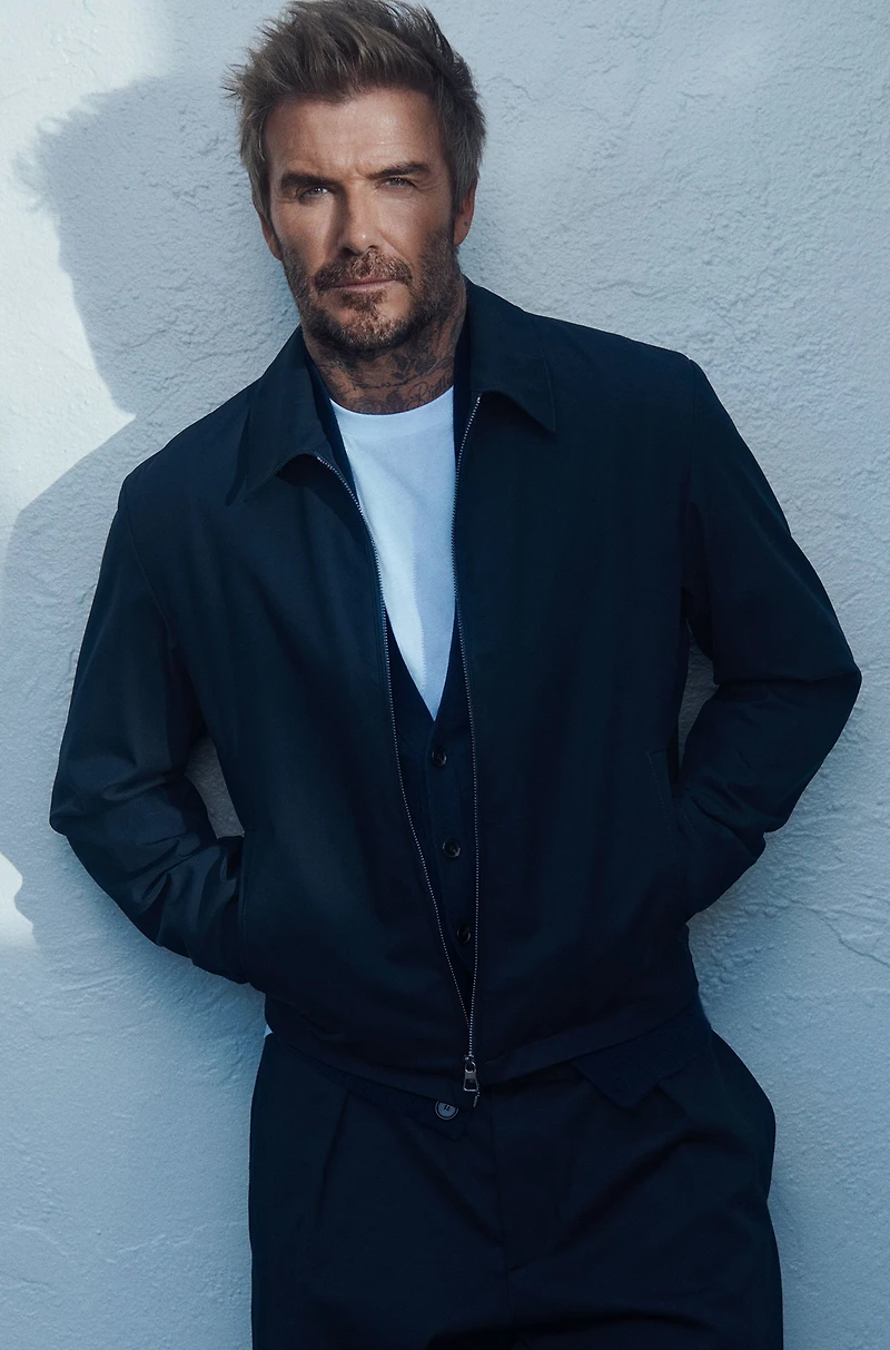 BECKHAM x BOSS cotton-blend jacket with zipped closure