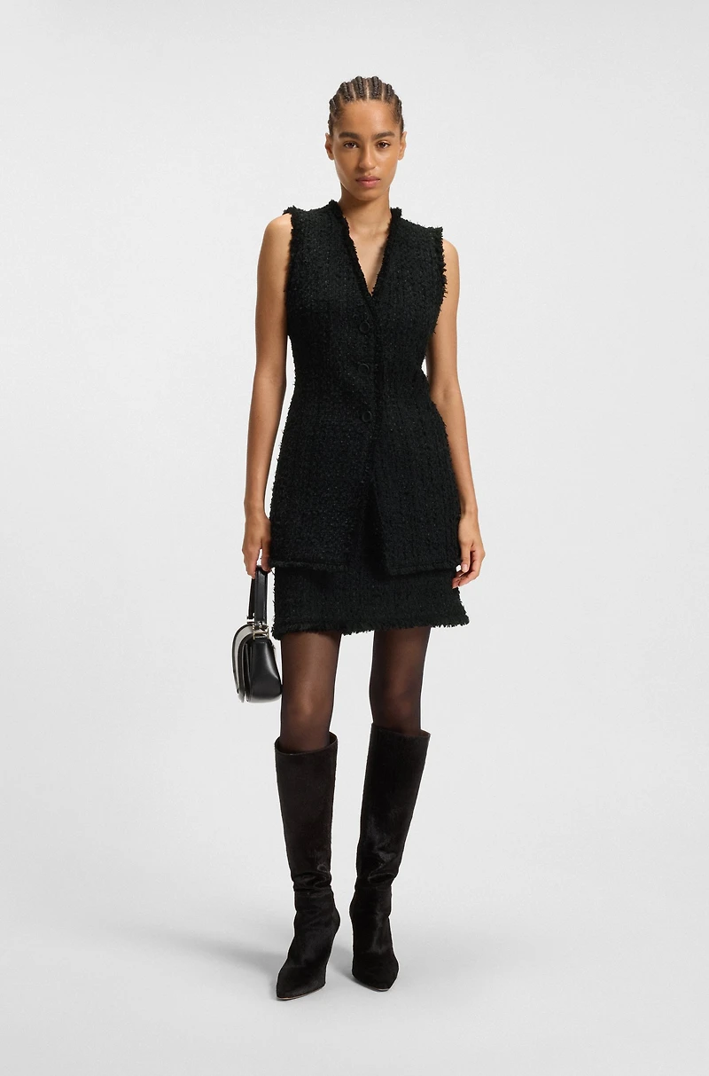 Sleeveless regular-fit blazer velvet tweed