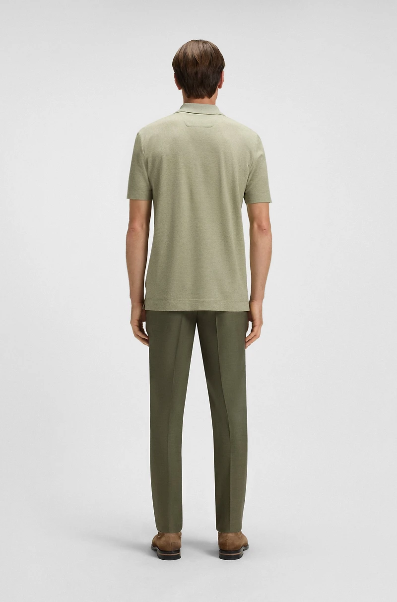Cotton-silk polo shirt a regular fit