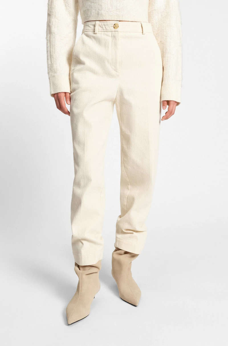 Regular-fit trousers cotton-blend corduroy