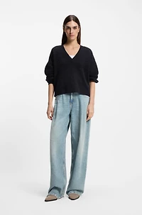 V-neck sweater a relaxed fit