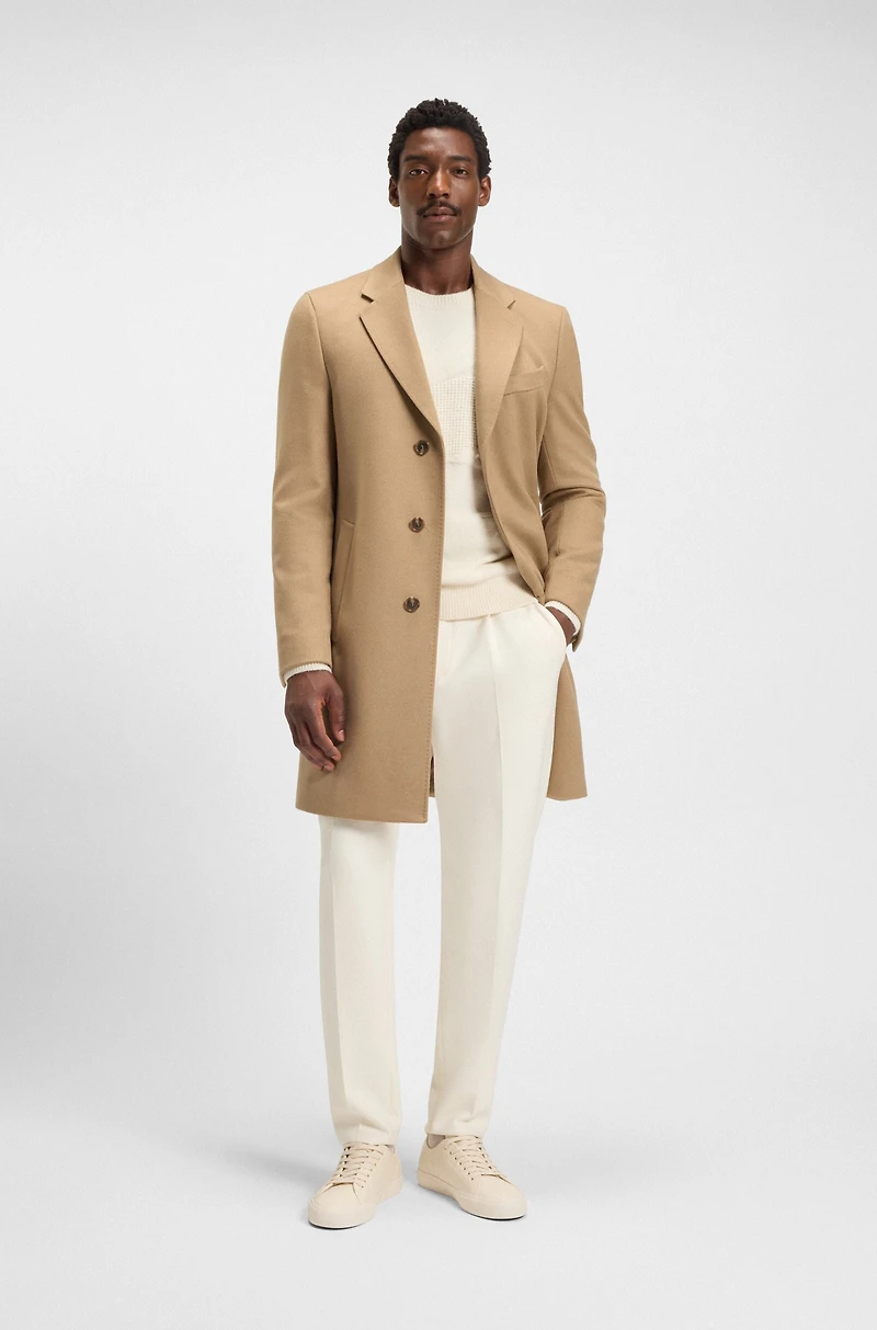 Wool-cashmere coat a slim fit