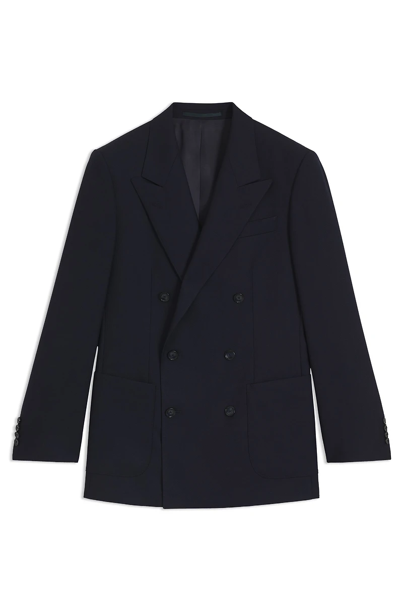 BECKHAM x BOSS double-breasted blazer stretch wool
