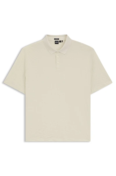 Monogram-jacquard polo shirt mercerised cotton