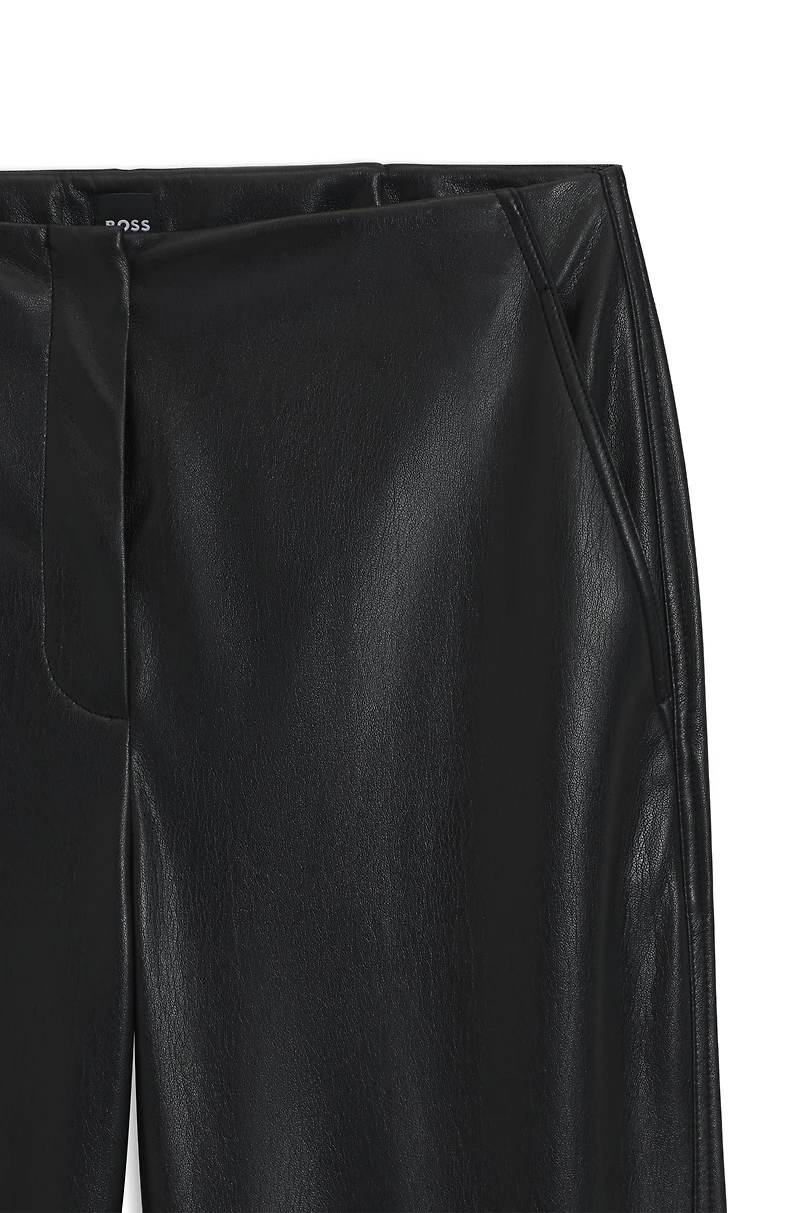 Straight-leg trousers faux leather