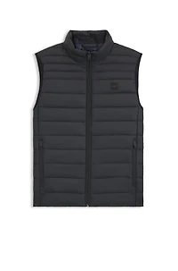 Mixed-quilting gilet with water-repellent finish