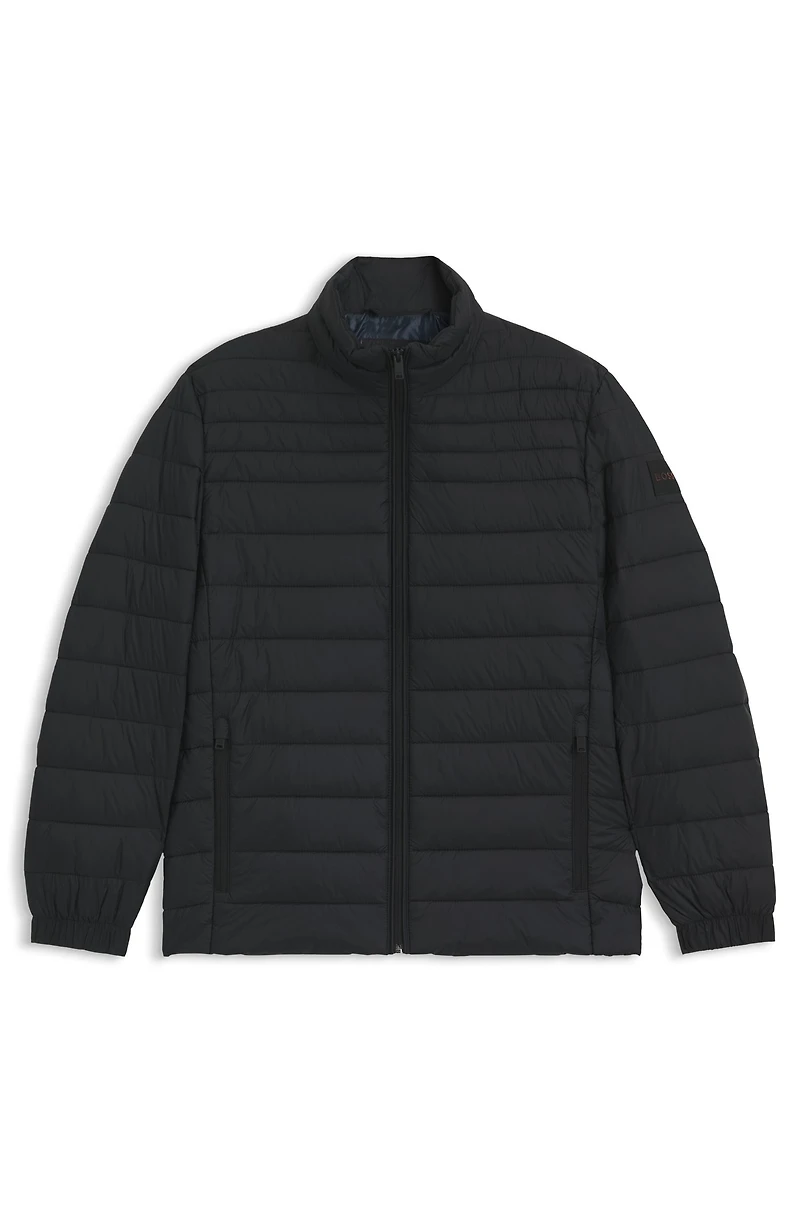 Mixed-quilting jacket with water-repellent finish