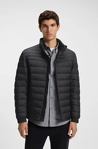 Mixed-quilting jacket with water-repellent finish