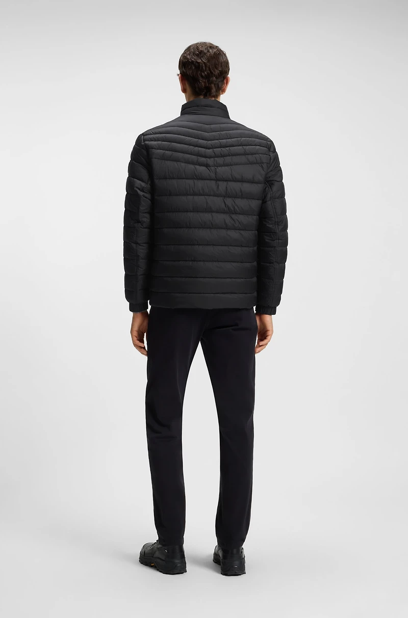 Mixed-quilting jacket with water-repellent finish