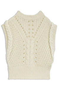 Italian-yarn sleeveless top with structured knit