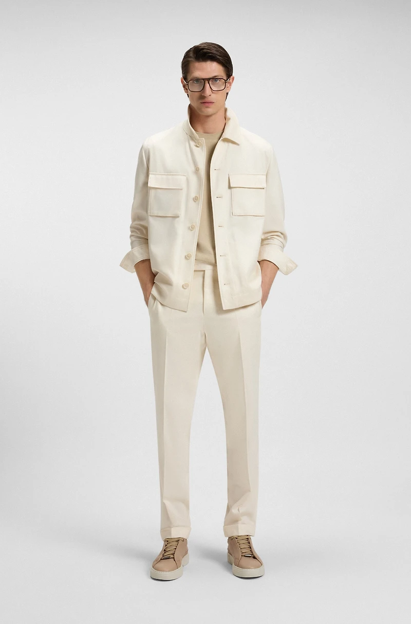 Regular-fit T-shirt structured cotton