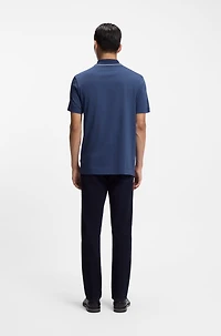 Collar-tipping polo shirt cotton and silk