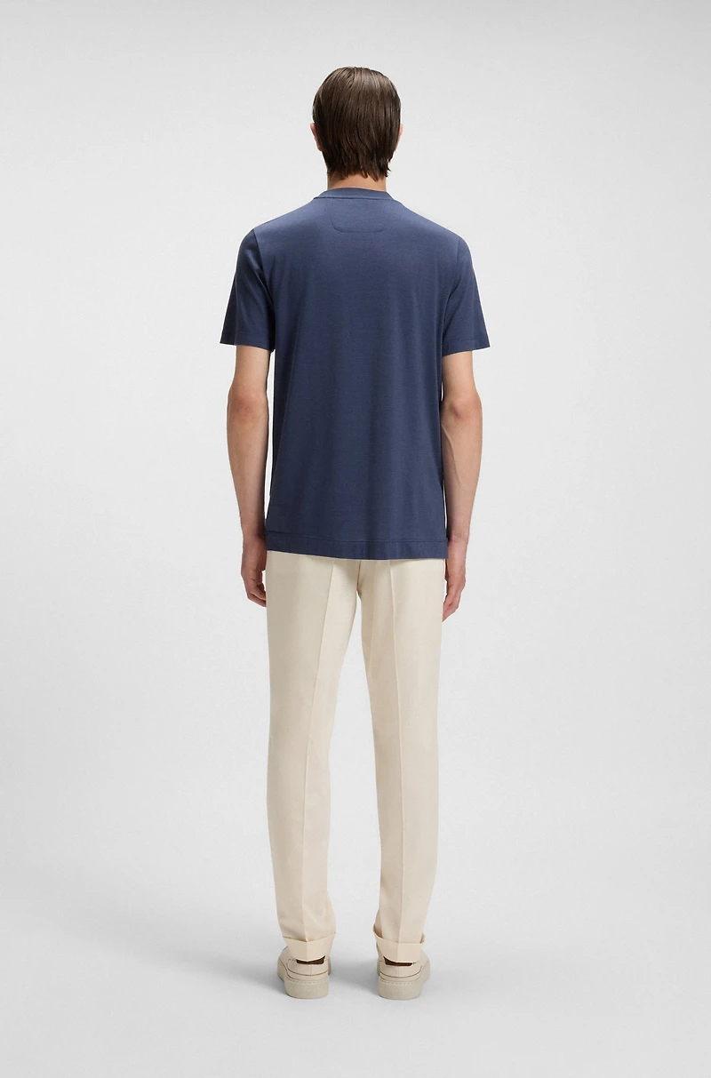 Double-collar T-shirt cotton and silk