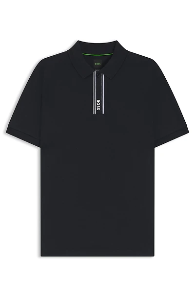 Paddy polo shirt with striped placket and logo