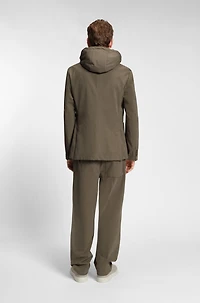 Slim-fit jacket with integrated hoodie