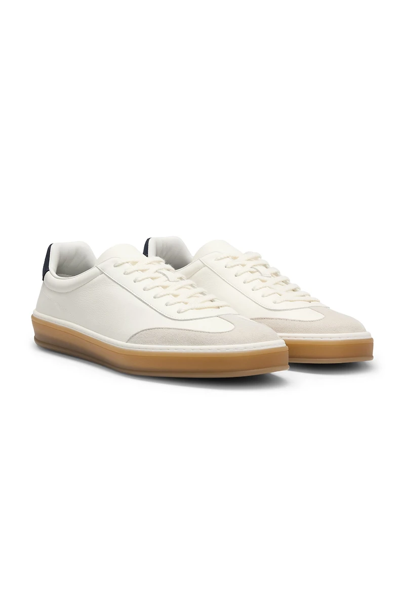 BECKHAM x BOSS leather trainers with suede trims