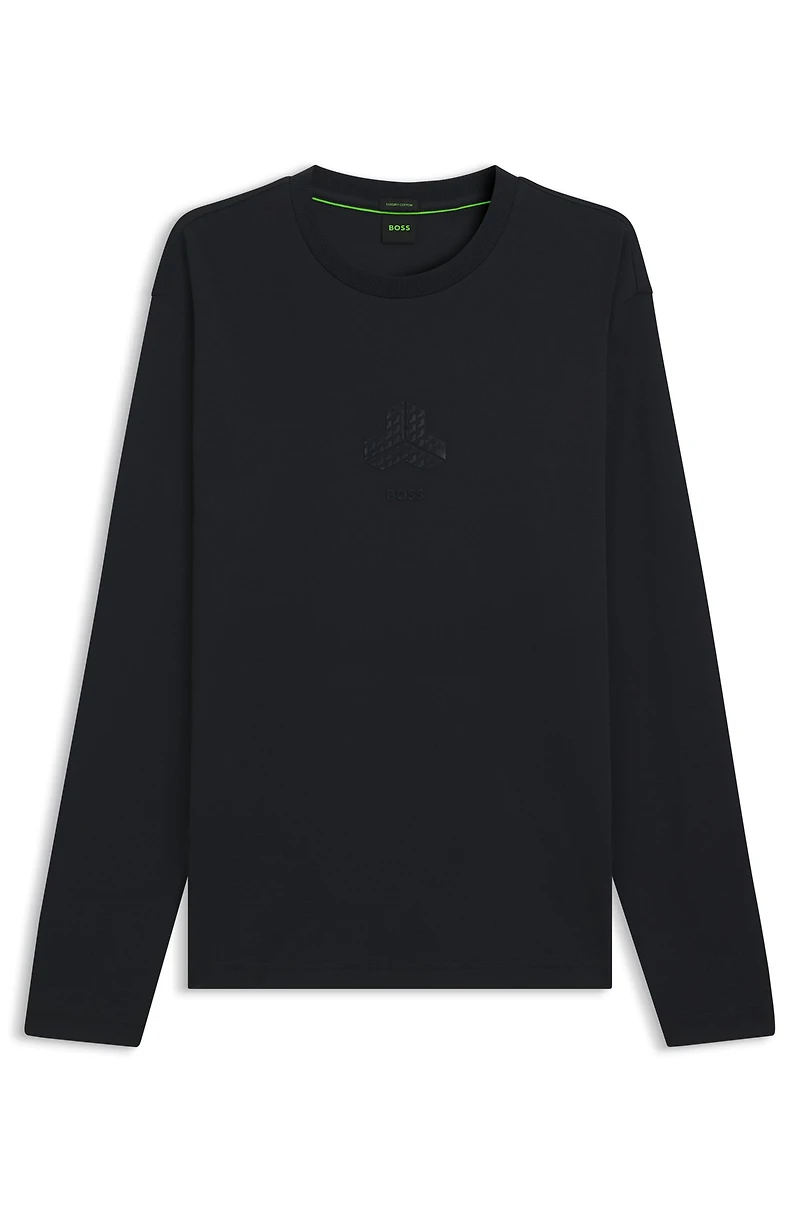 Tonal-artwork T-shirt interlock cotton