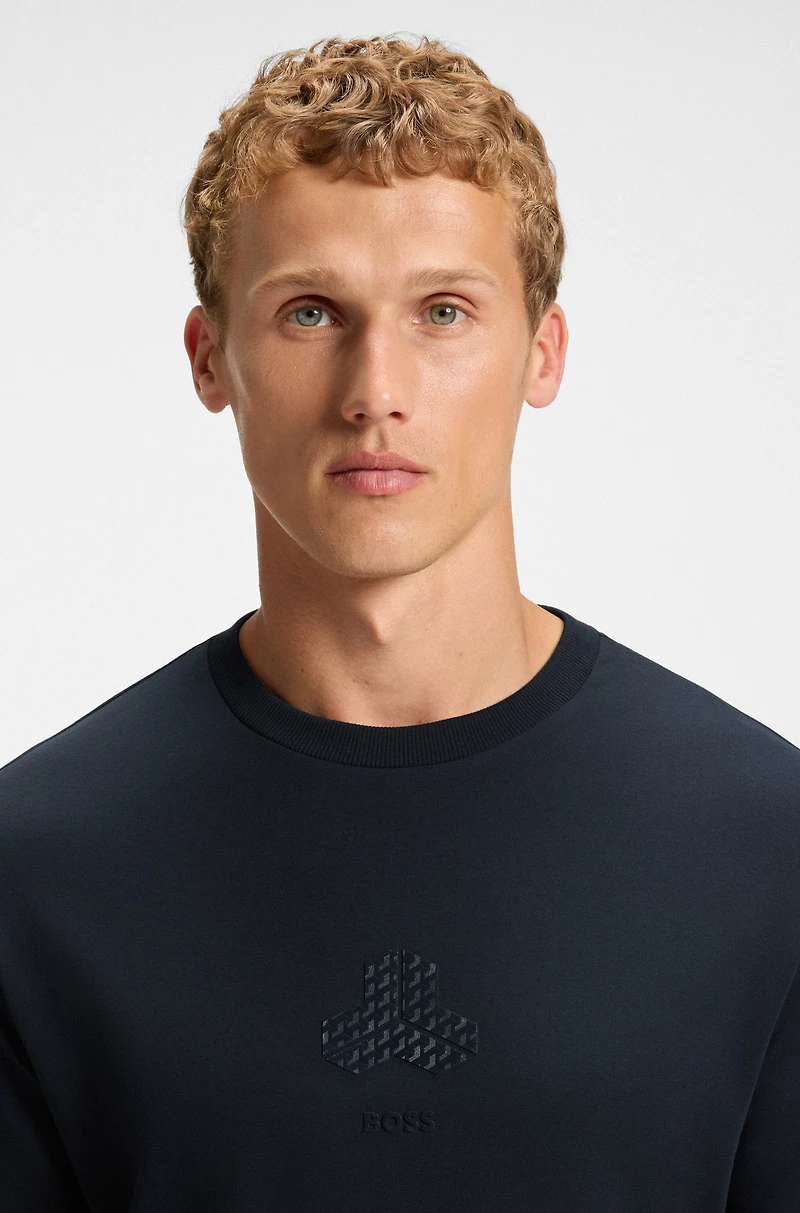 Tonal-artwork T-shirt interlock cotton