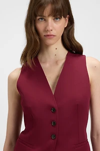 Adjustable waistcoat stretch crepe
