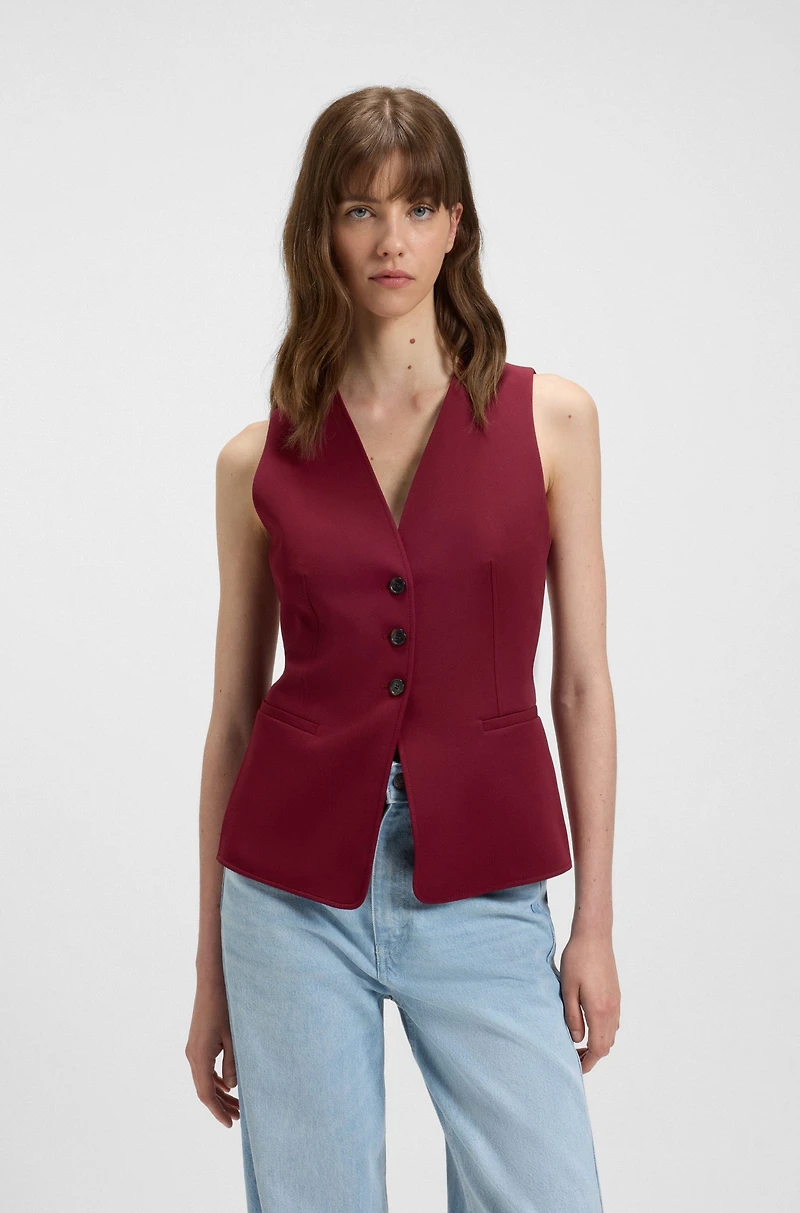 Adjustable waistcoat stretch crepe