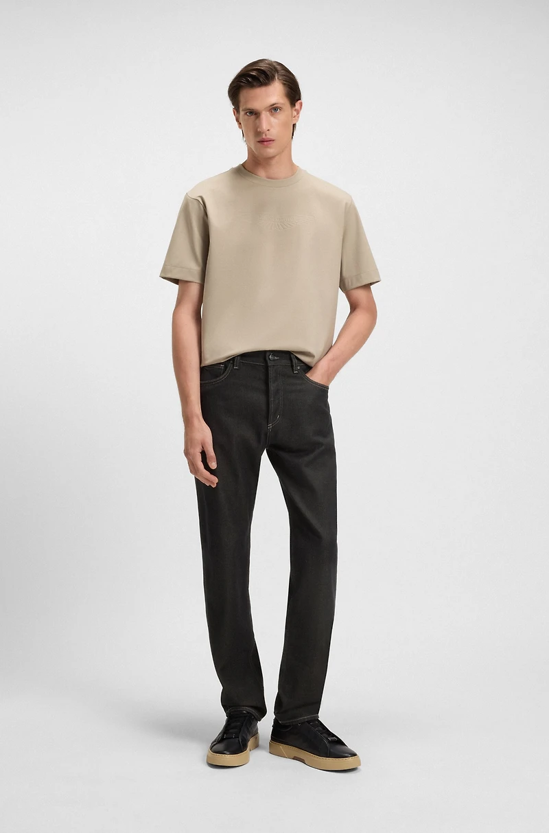 BOSS x ASTON MARTIN jeans with aluminium overdye