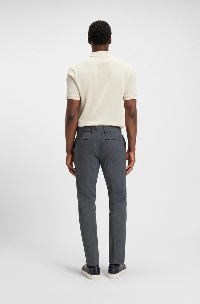 Slim-fit trousers brushed herringbone
