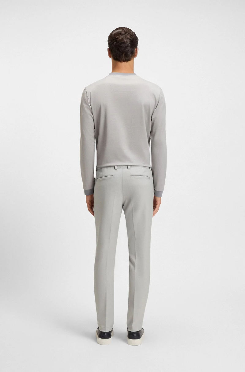 Stain-repellent slim-fit trousers stretch dobby