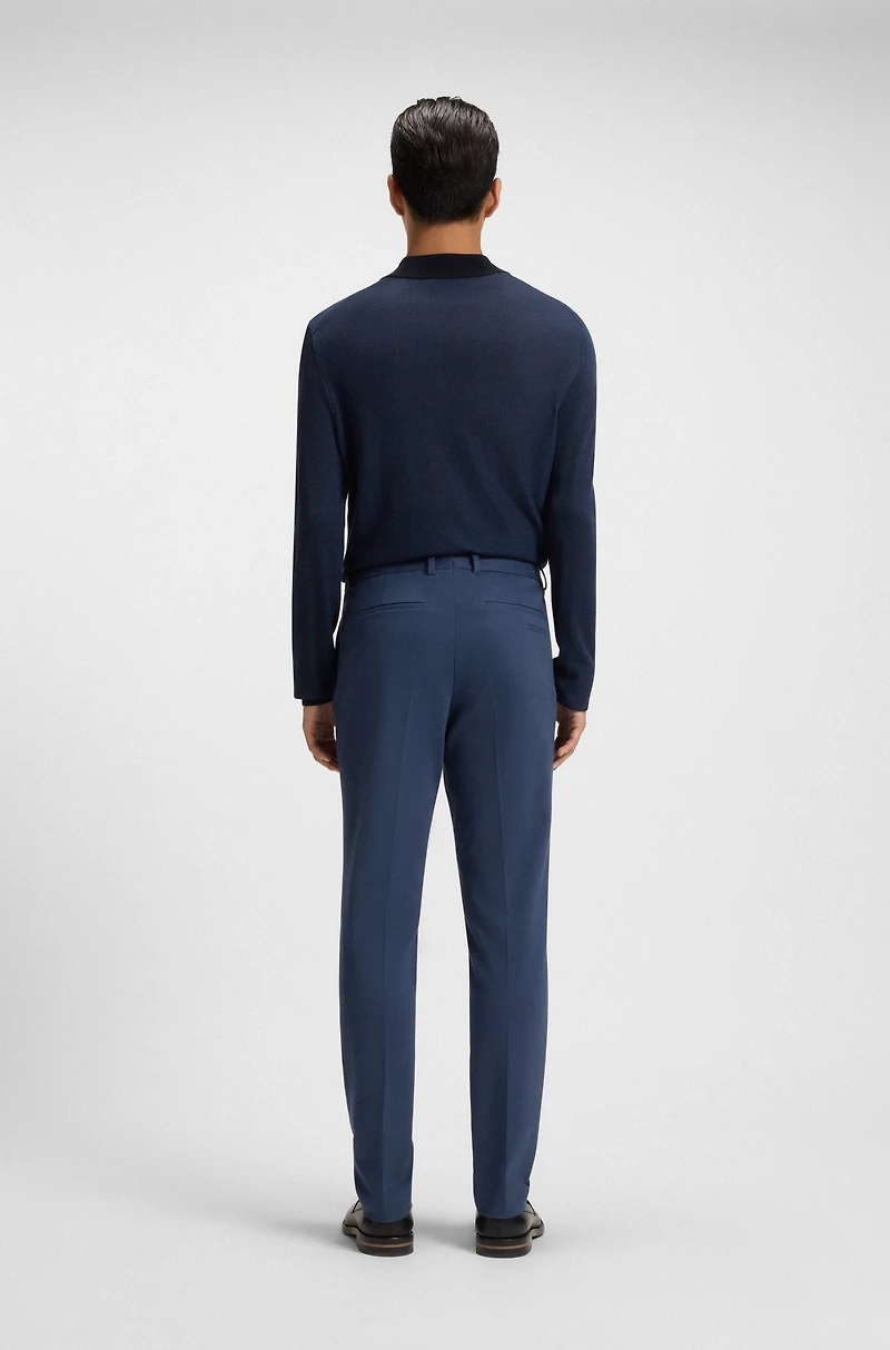 Slim-fit trousers cotton, cashmere and stretch
