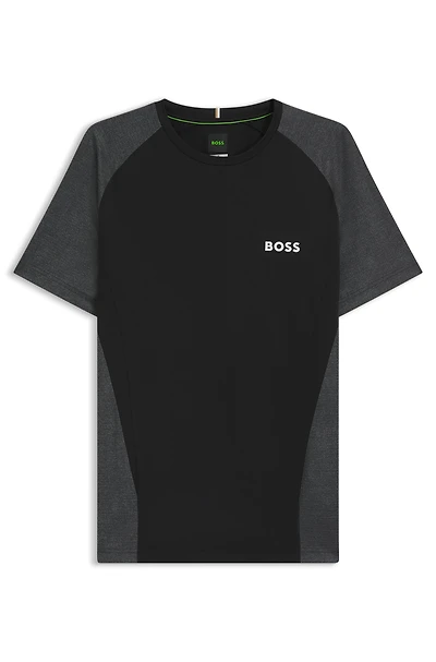Slim-fit T-shirt mesh jersey with contrast inserts
