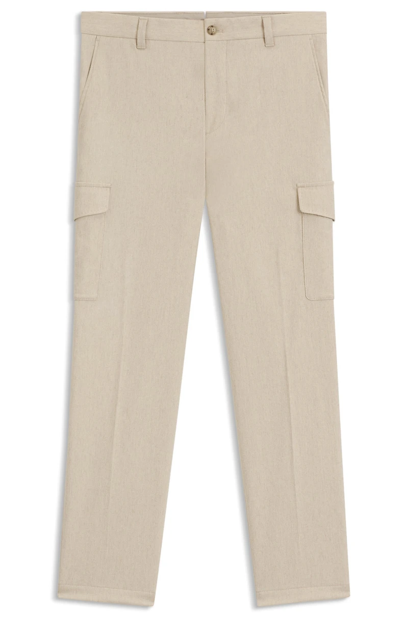 Tapered-fit trousers wool, cotton, cashmere and stretch