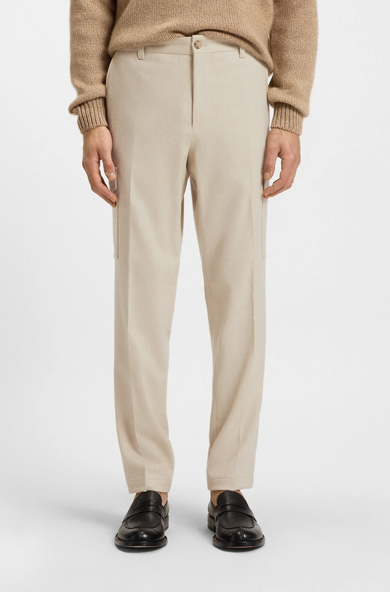Tapered-fit trousers wool, cotton, cashmere and stretch