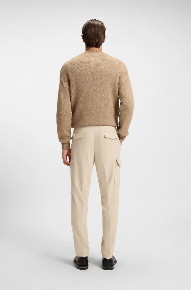 Tapered-fit trousers wool, cotton, cashmere and stretch