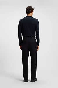 Mercerised-cotton polo shirt with two-tone structure